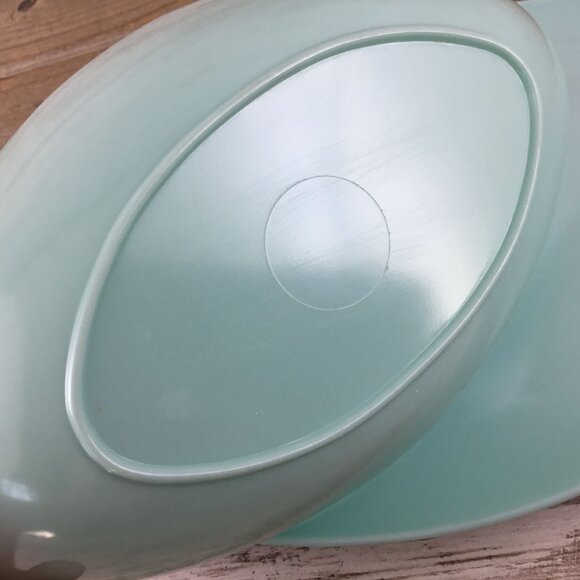 Vintage Aqua Turquoise Melmac Platter & Bowl Stetson Co. Melamine MCM - Picture 6 of 9